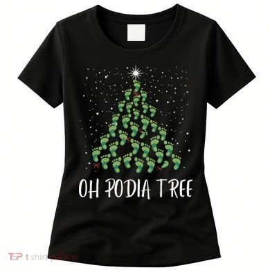 Oh Podiatree Funny Tree Foot Christmas Staff Squad Xmas Tree Women's T-Shirt