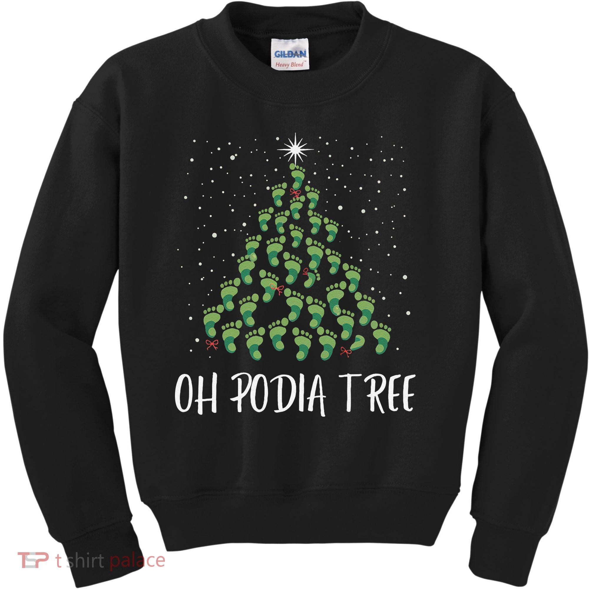 Oh Podiatree Funny Tree Foot Christmas Staff Squad Xmas Tree Kids Sweatshirt