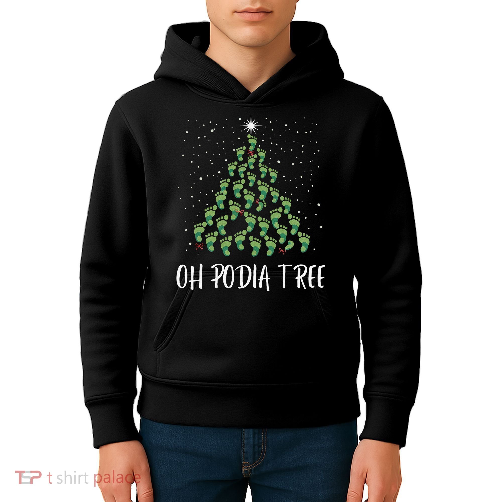 Oh Podiatree Funny Tree Foot Christmas Staff Squad Xmas Tree Kids Hoodie
