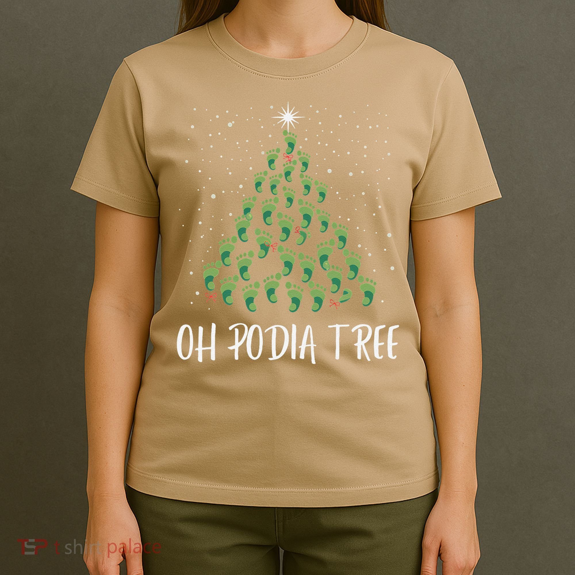 Oh Podiatree Funny Tree Foot Christmas Staff Squad Xmas Tree T-Shirt