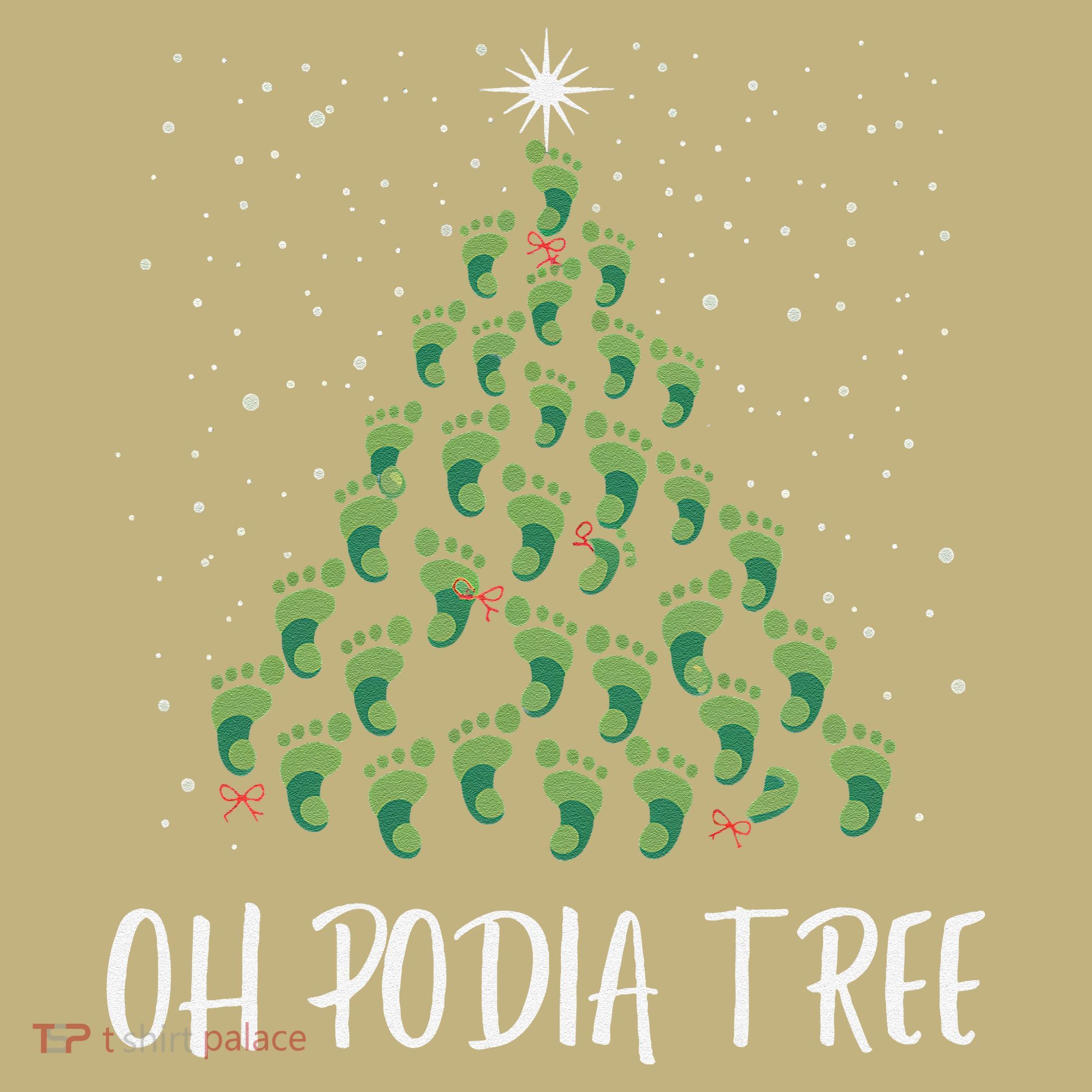 Oh Podiatree Funny Tree Foot Christmas Staff Squad Xmas Tree T-Shirt