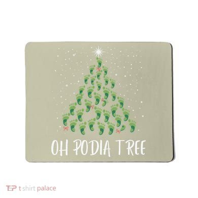 Oh Podiatree Funny Tree Foot Christmas Staff Squad Xmas Tree Mousepad