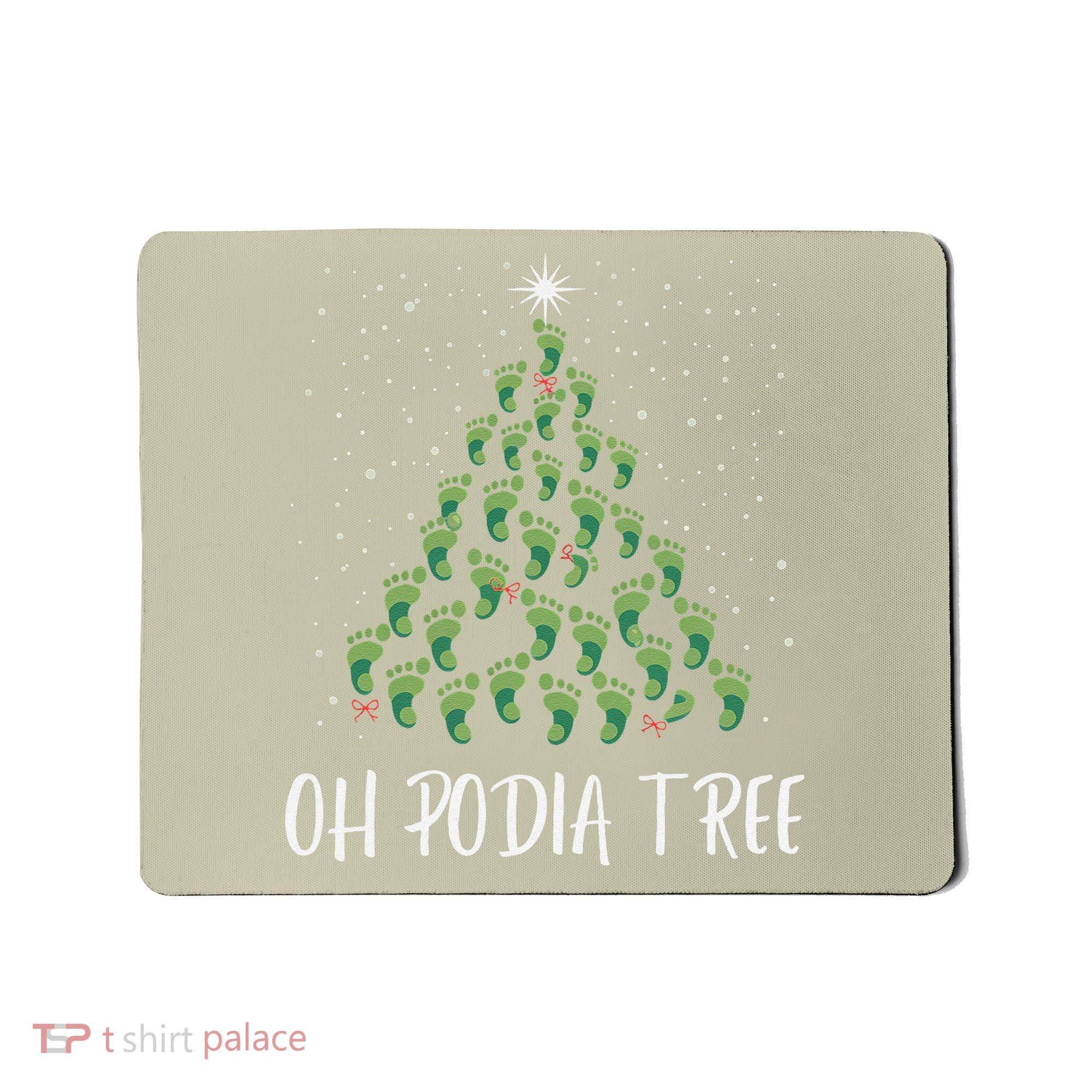 Oh Podiatree Funny Tree Foot Christmas Staff Squad Xmas Tree Mousepad