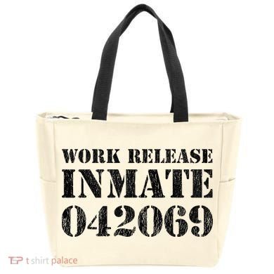 Orange Prisoner Halloween Costume Work Release Inmate Tote Bag