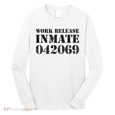 Orange Prisoner Halloween Costume Work Release Inmate Long Sleeve Shirt