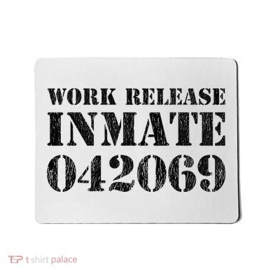 Orange Prisoner Halloween Costume Work Release Inmate Mousepad