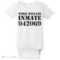 Orange Prisoner Halloween Costume Work Release Inmate Baby Bodysuit thumb 0