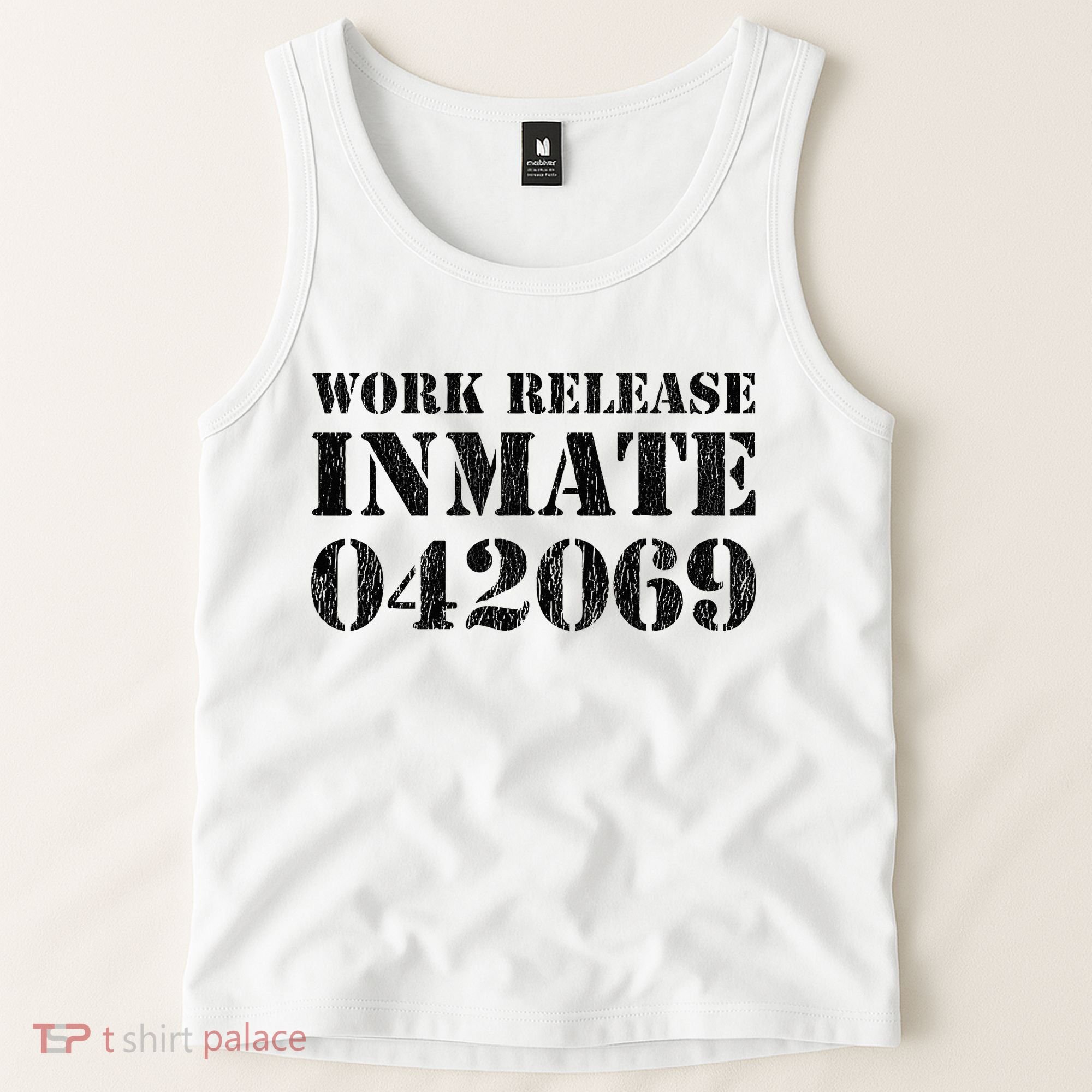 Orange Prisoner Halloween Costume Work Release Inmate Tank Top