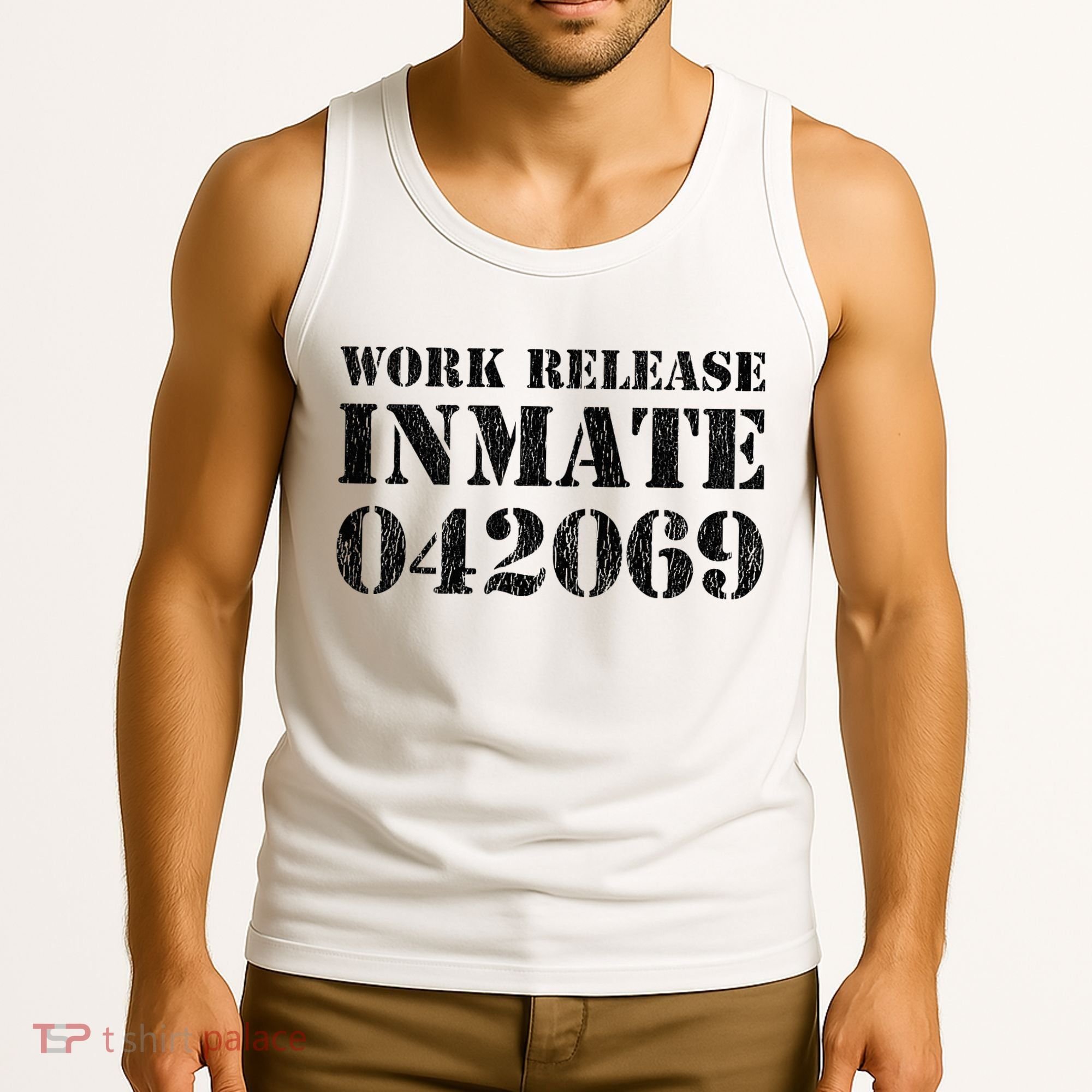 Orange Prisoner Halloween Costume Work Release Inmate Tank Top