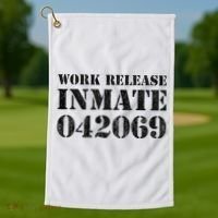 Orange Prisoner Halloween Costume Work Release Inmate Golf Towel thumb 1