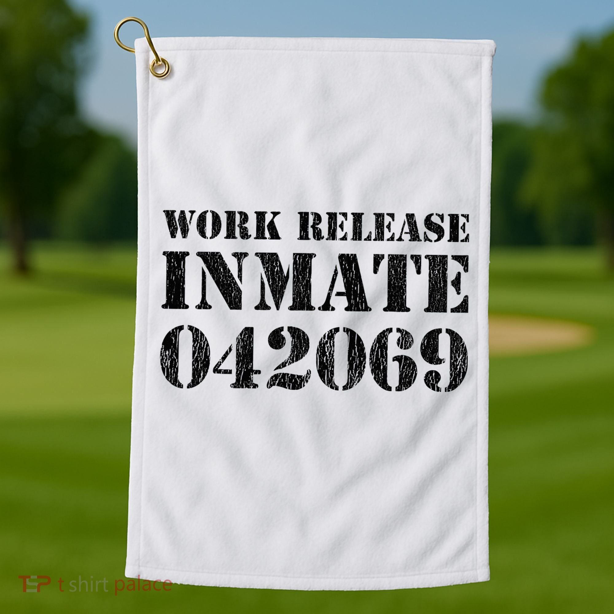Orange Prisoner Halloween Costume Work Release Inmate Golf Towel