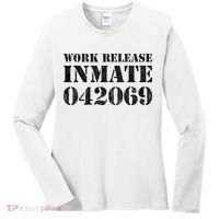 Orange Prisoner Halloween Costume Work Release Inmate Women's Long Sleeve Shirt thumb 0