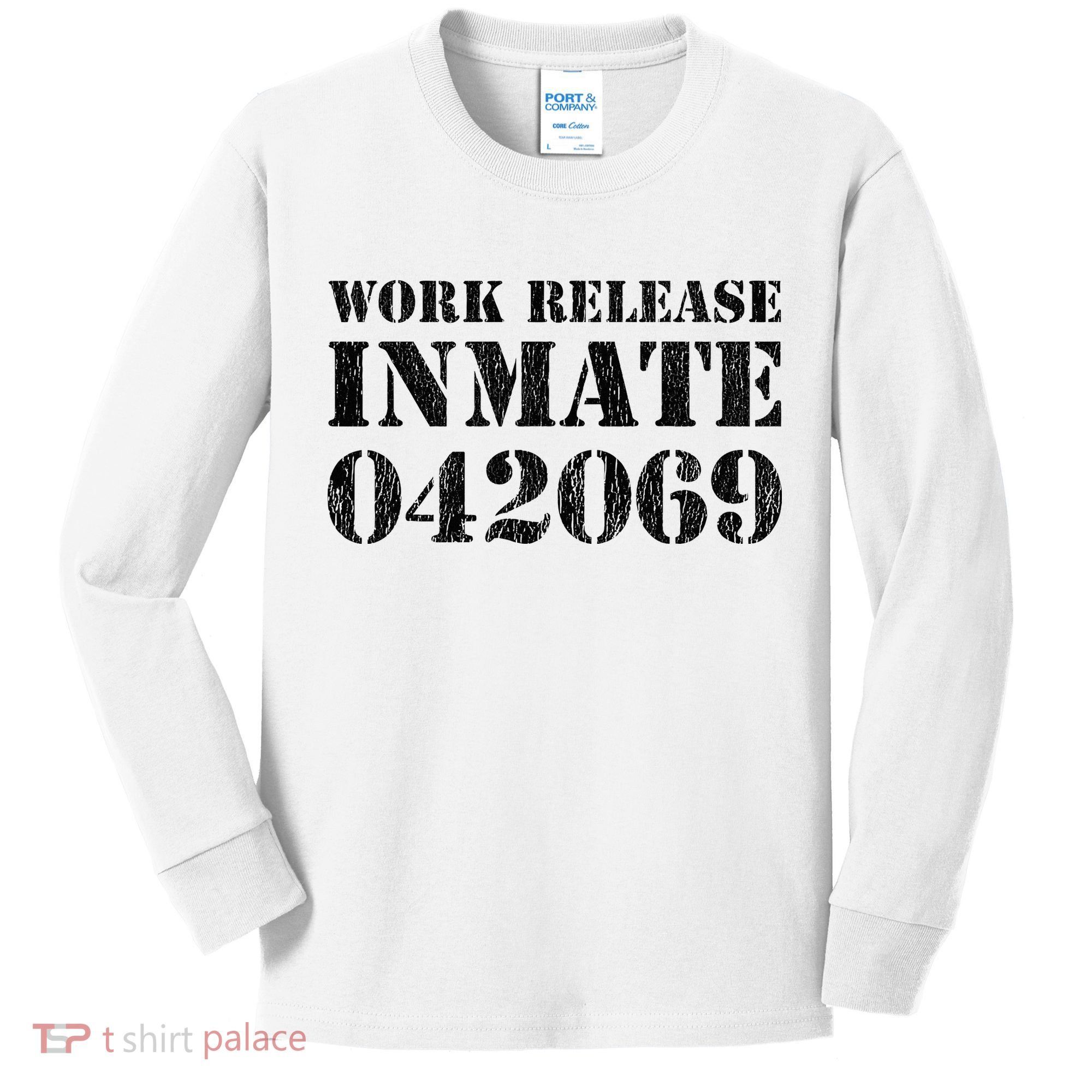 Orange Prisoner Halloween Costume Work Release Inmate Kids Long Sleeve Shirt