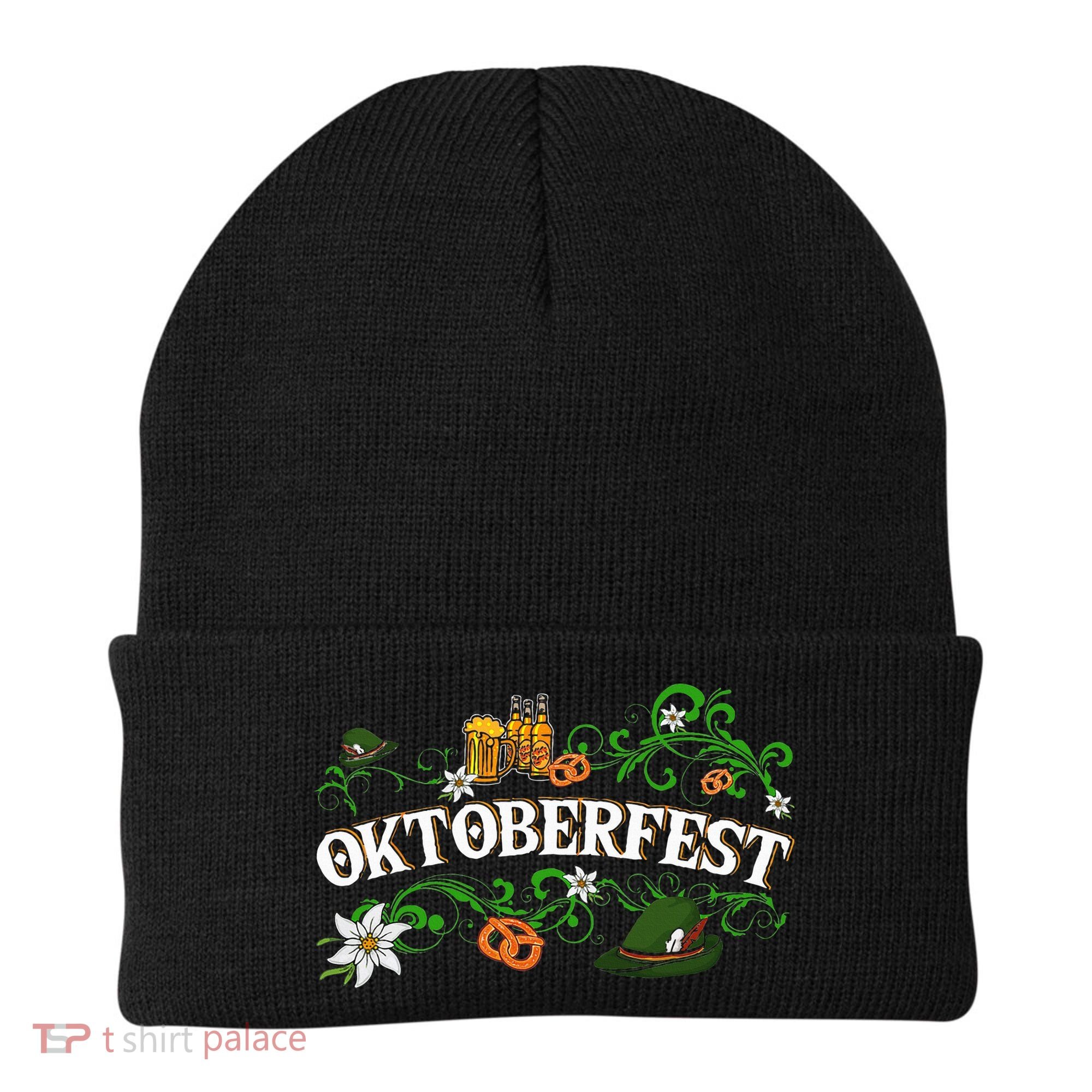 Oktoberfest Party Hat with Beer, Pretzel, and Edelweiss Beanie