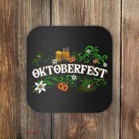 Oktoberfest Party Hat with Beer, Pretzel, and Edelweiss Coaster thumb 0