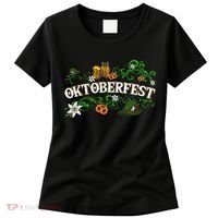 Oktoberfest Party Hat with Beer, Pretzel, and Edelweiss Women's T-Shirt thumb 0