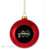Oktoberfest Party Hat with Beer, Pretzel, and Edelweiss Plastic Christmas Ball Ornament thumb 0