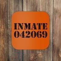 Orange Prisoner Inmate Number Halloween Costume Outfit Coaster thumb 0