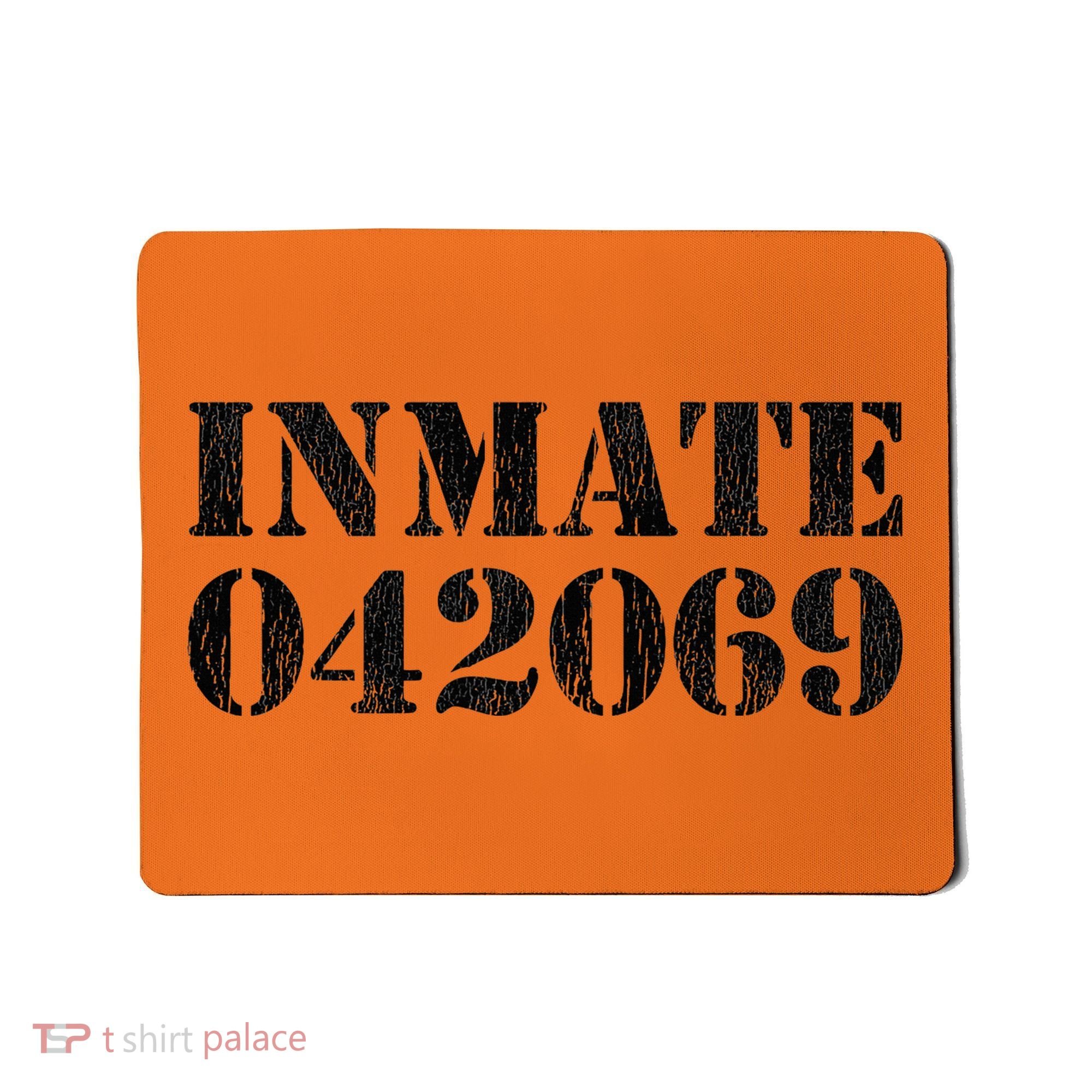 Orange Prisoner Inmate Number Halloween Costume Outfit Mousepad