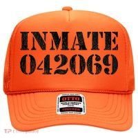 Orange Prisoner Inmate Number Halloween Costume Outfit Hat thumb 0