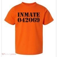 Orange Prisoner Inmate Number Halloween Costume Outfit Toddler T-Shirt thumb 0