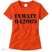 Orange Prisoner Inmate Number Halloween Costume Outfit Women's T-Shirt thumb 0