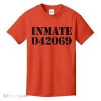 Orange Prisoner Inmate Number Halloween Costume Outfit Kids T-Shirt thumb 0