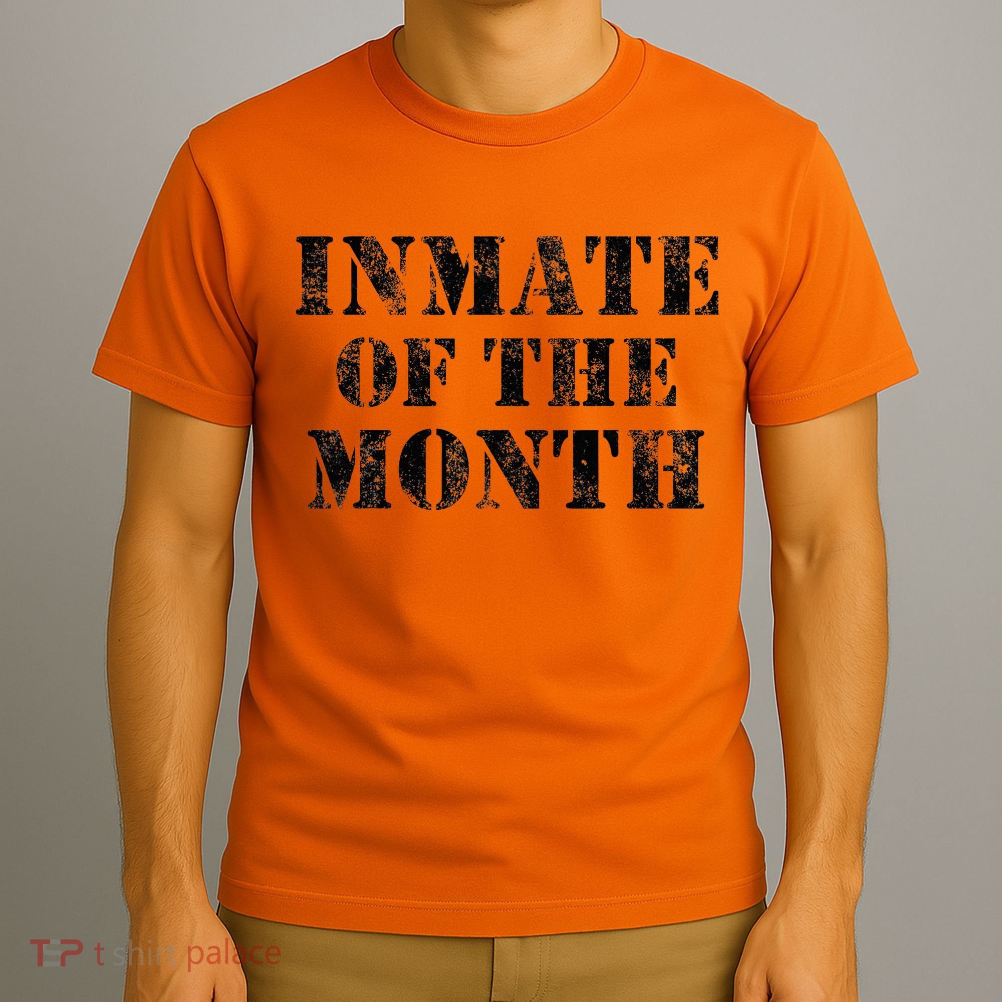 Orange Prison Jail Inmate Prisoner Funny Halloween Costume T-Shirt