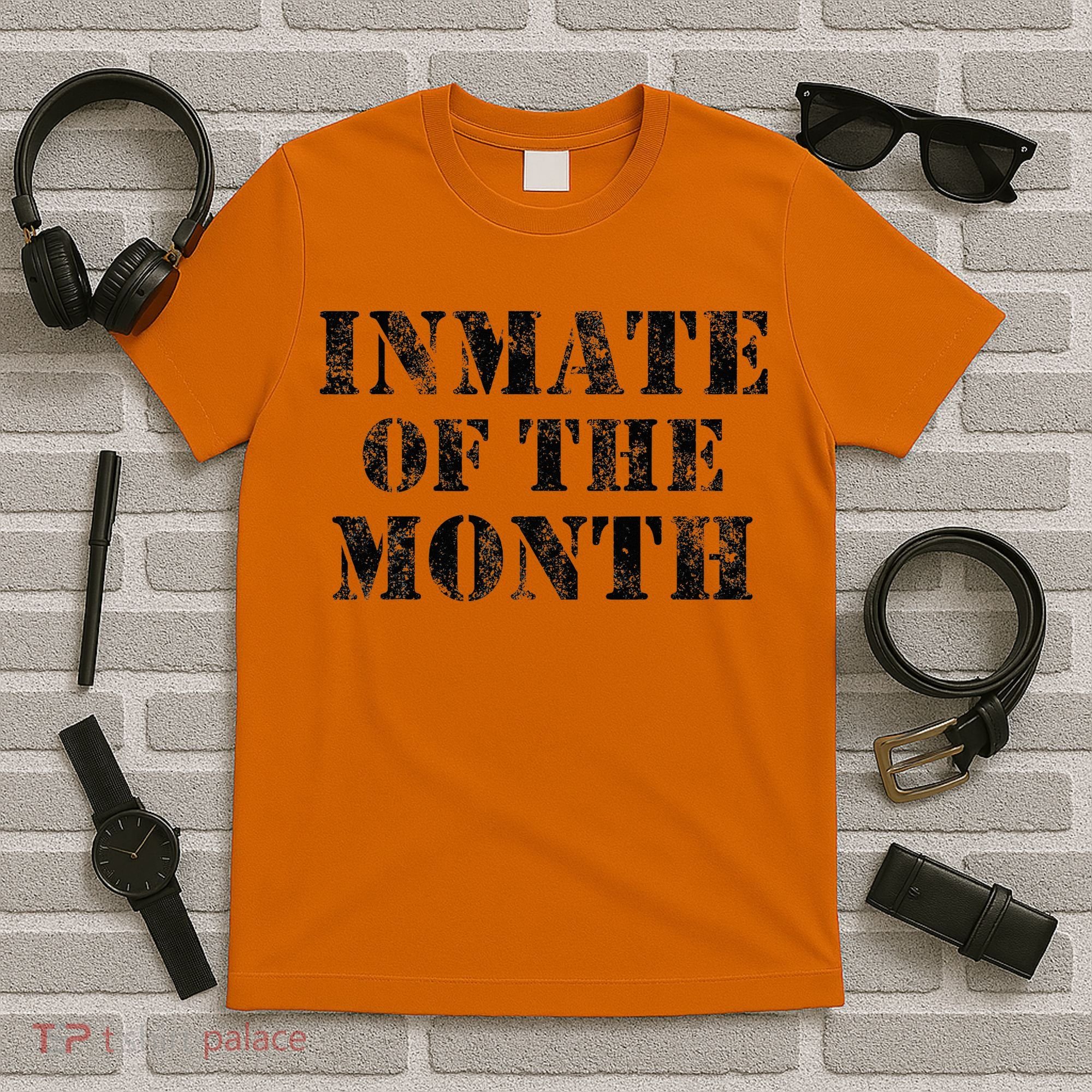 Orange Prison Jail Inmate Prisoner Funny Halloween Costume T-Shirt