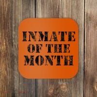 Orange Prison Jail Inmate Prisoner Funny Halloween Costume Coaster thumb 0