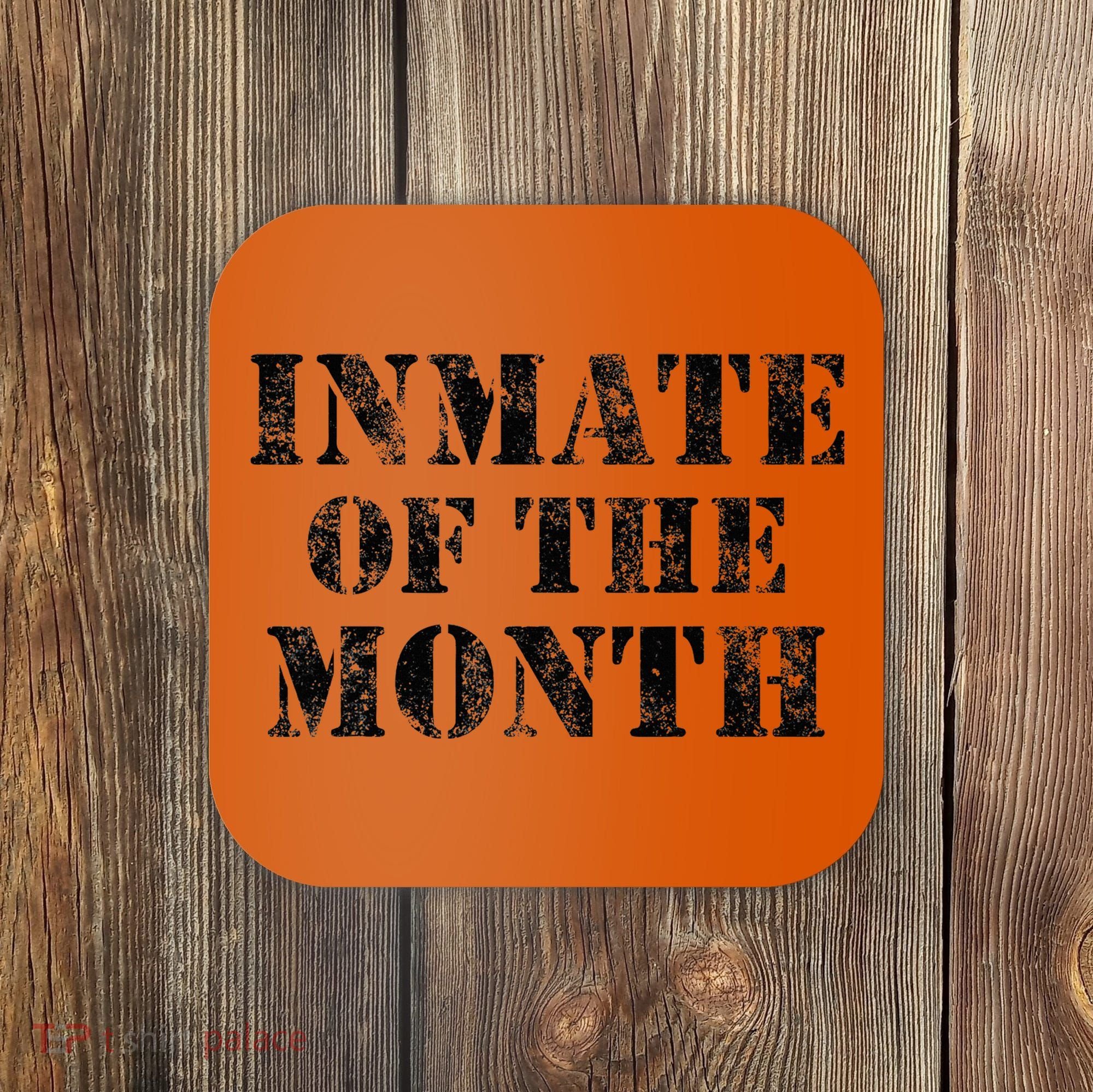Orange Prison Jail Inmate Prisoner Funny Halloween Costume Coaster