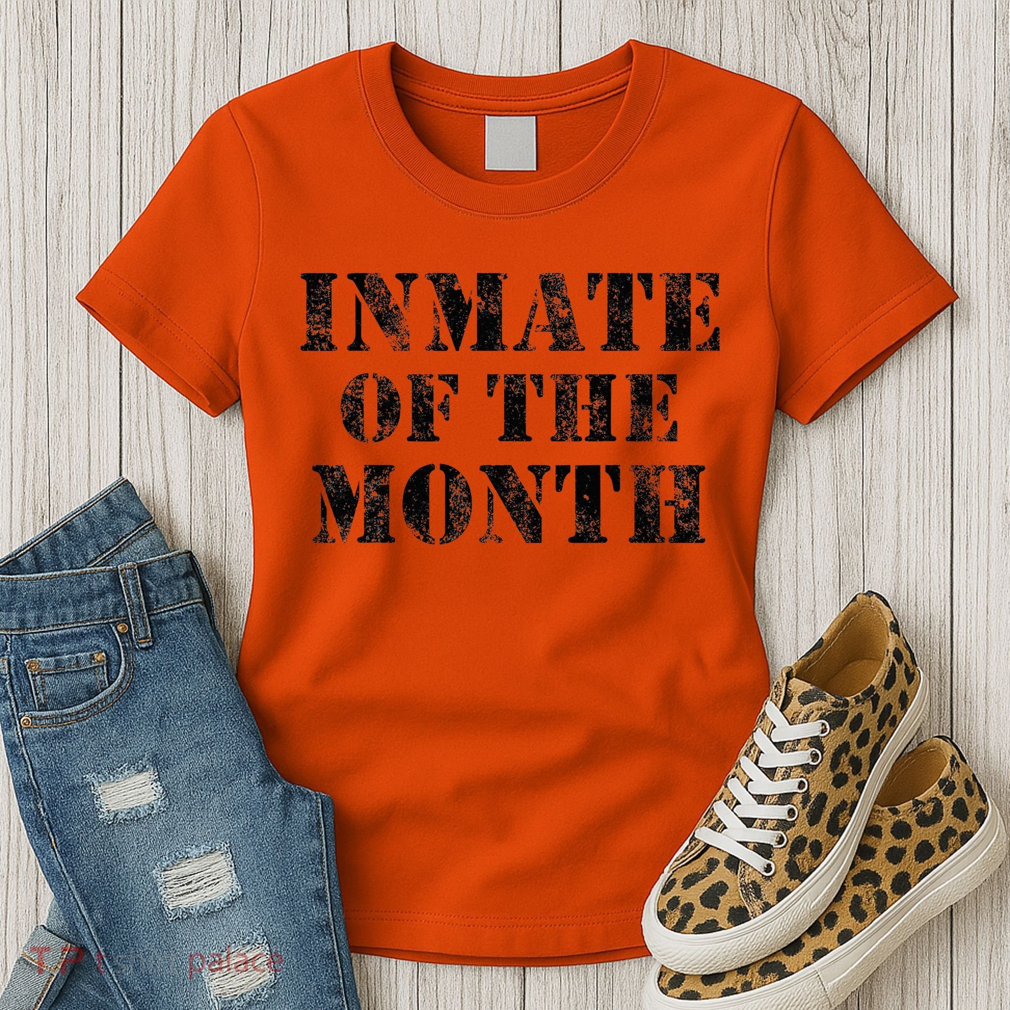Orange Prison Jail Inmate Prisoner Funny Halloween Costume Women's T-Shirt