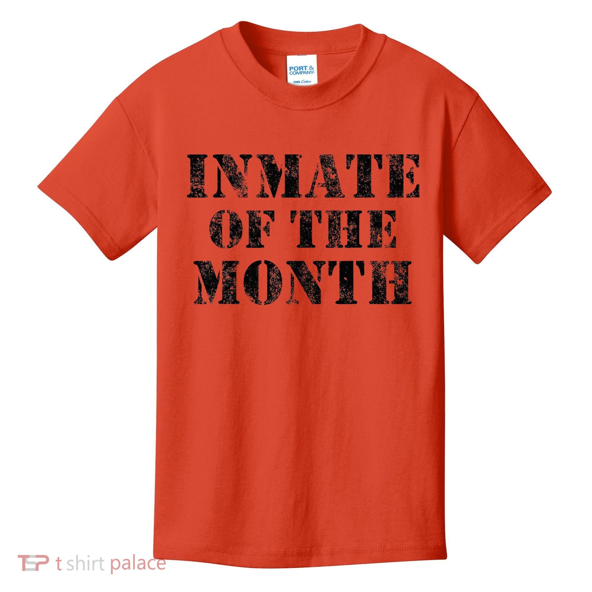 Orange Prison Jail Inmate Prisoner Funny Halloween Costume Kids T-Shirt