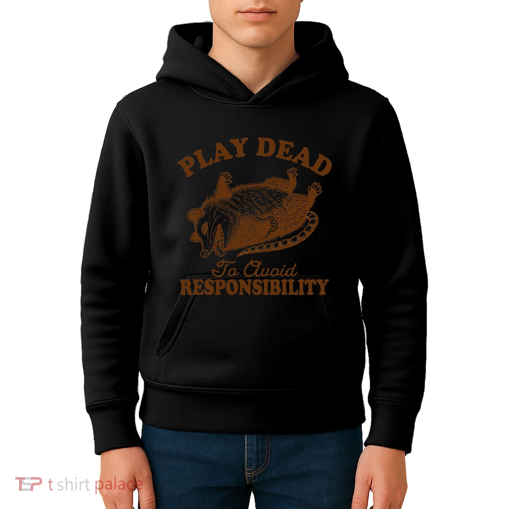 Opossum Possum Lover Play Dead To Avoid Responsibility Kids Hoodie