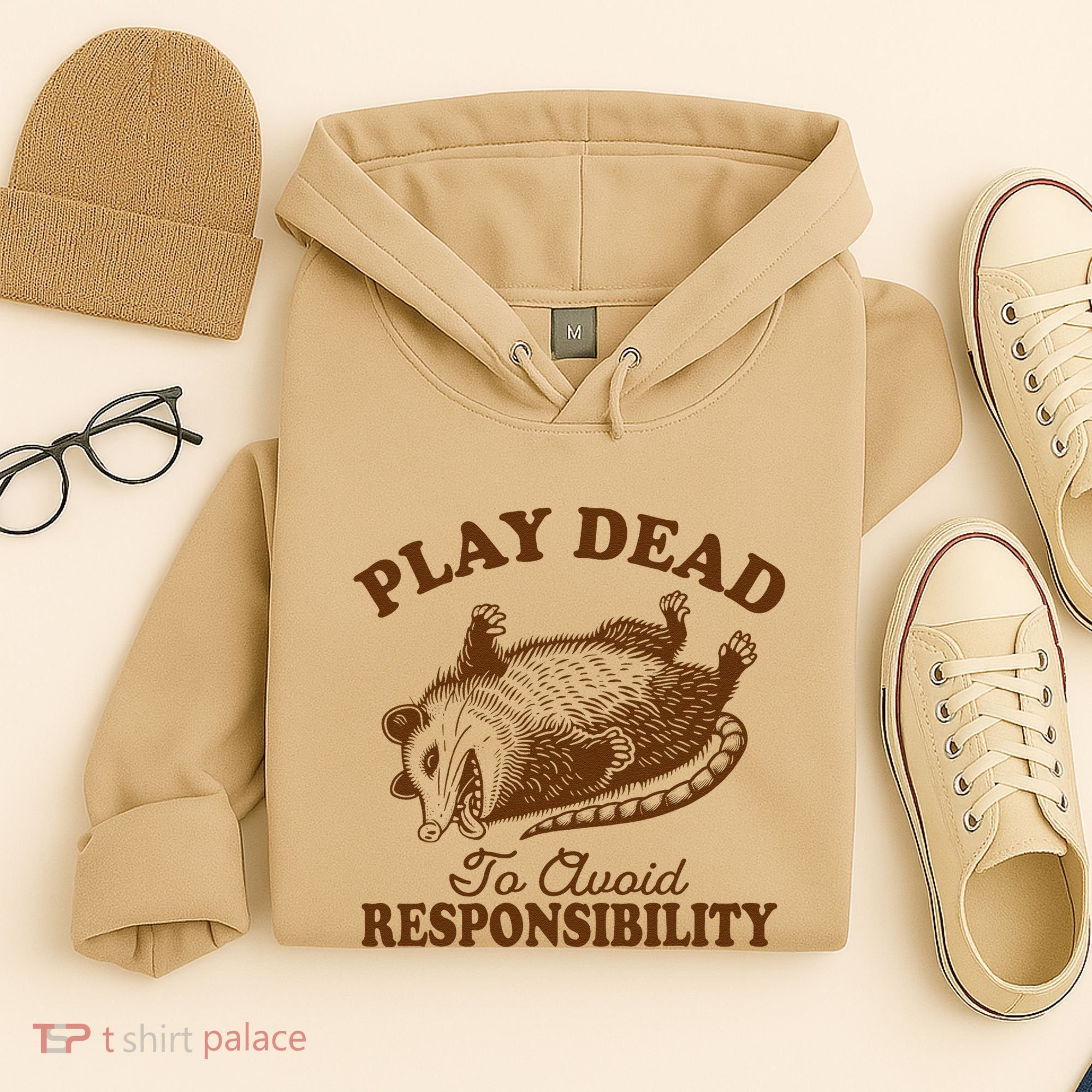 Opossum Possum Lover Play Dead To Avoid Responsibility Hoodie
