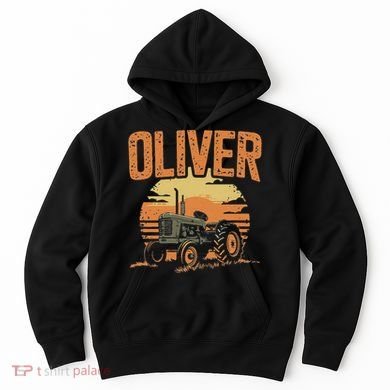 Oliver Personalized Nametag Tractor For Oliver Hoodie