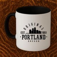 Original Portland Oregon Est 1851 Skyline Coffee Mug thumb 2