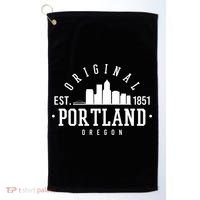 Original Portland Oregon Est 1851 Skyline Golf Towel thumb 0