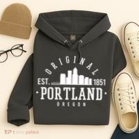 Original Portland Oregon Est 1851 Skyline Hoodie thumb 4