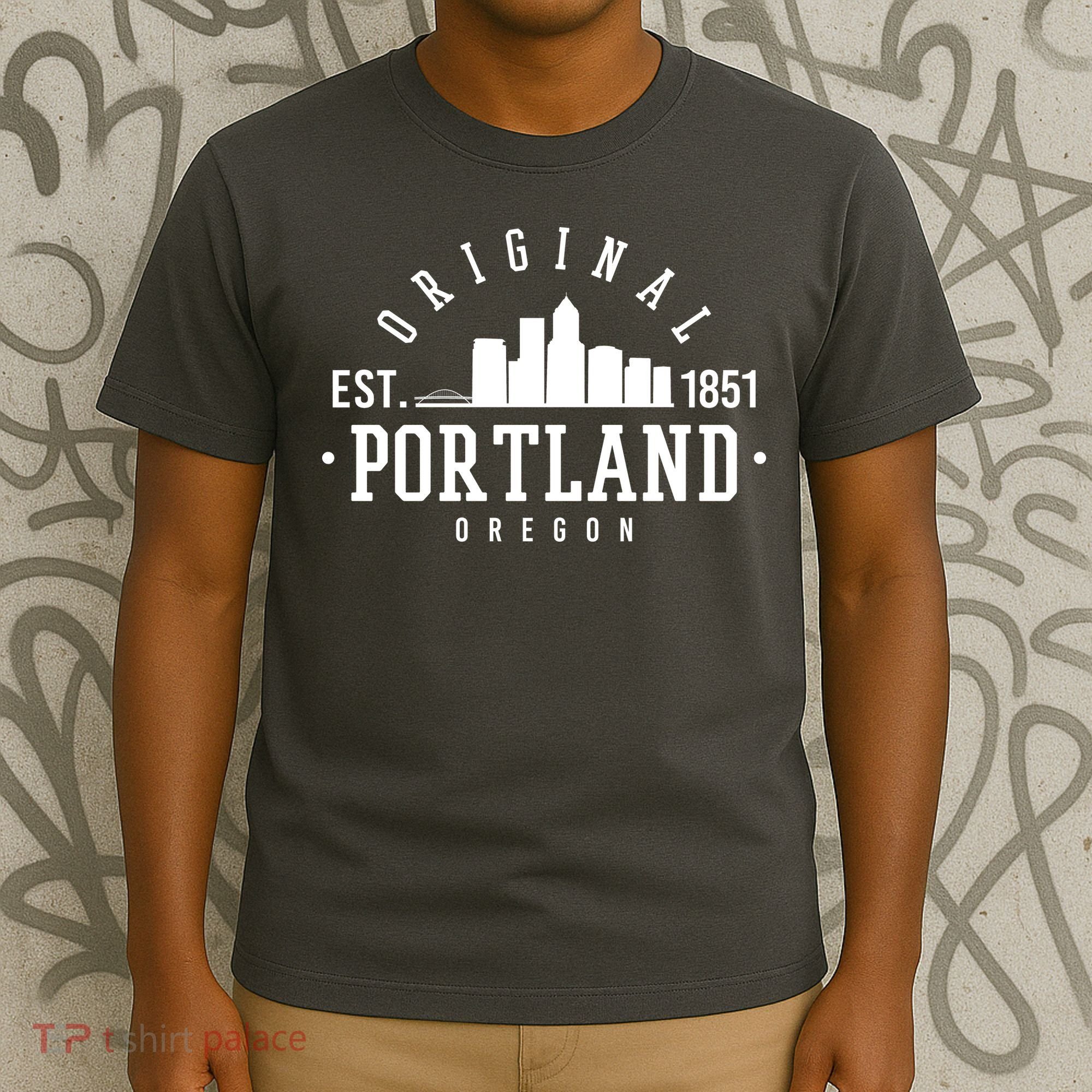 Original Portland Oregon Est 1851 Skyline T-Shirt