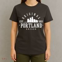 Original Portland Oregon Est 1851 Skyline T-Shirt thumb 4