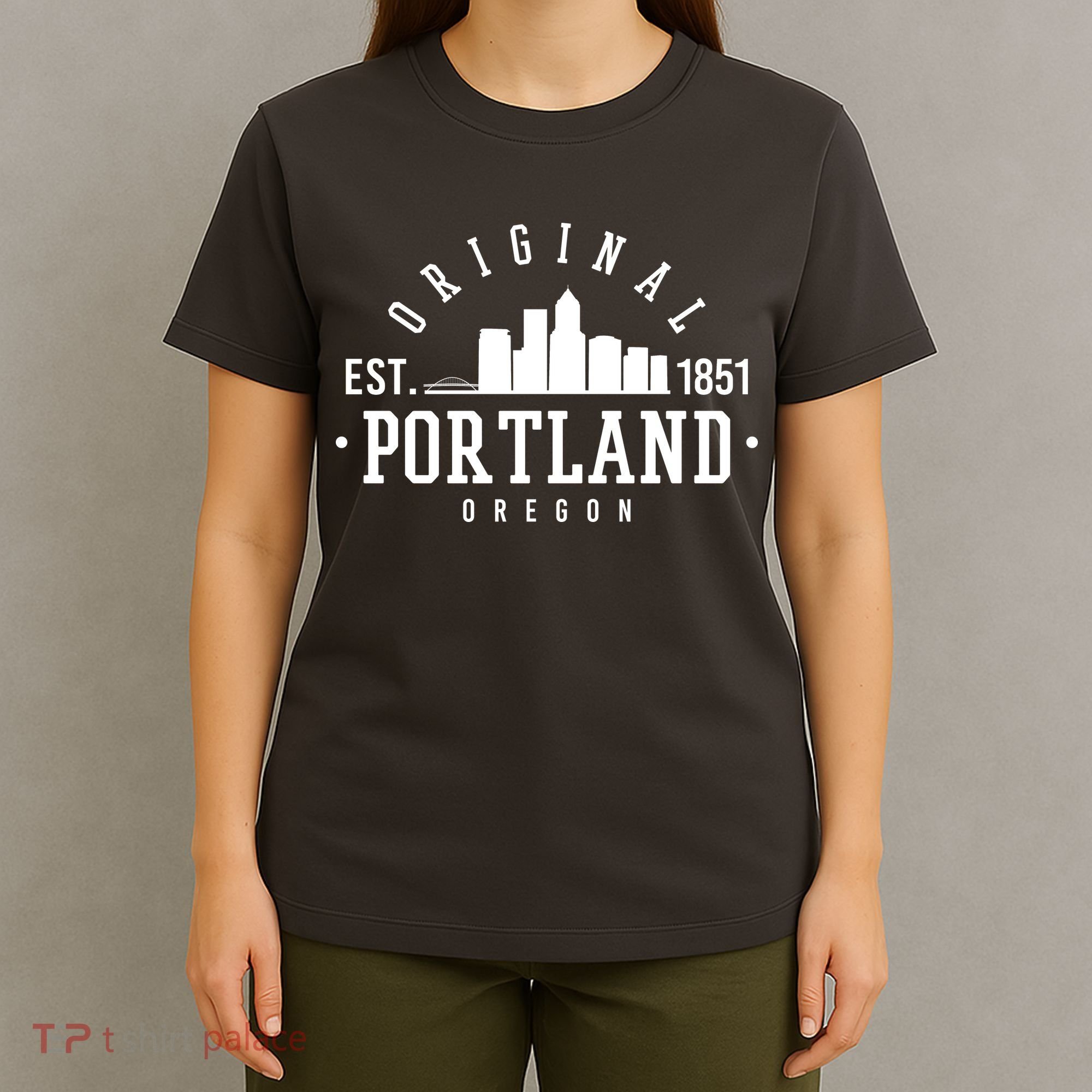 Original Portland Oregon Est 1851 Skyline T-Shirt