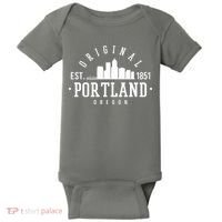 Original Portland Oregon Est 1851 Skyline Baby Bodysuit thumb 0