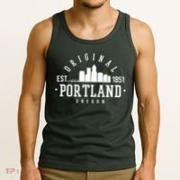 Original Portland Oregon Est 1851 Skyline Tank Top thumb 3