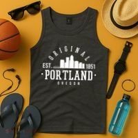 Original Portland Oregon Est 1851 Skyline Tank Top thumb 4