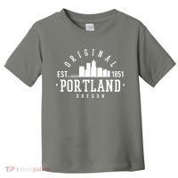 Original Portland Oregon Est 1851 Skyline Toddler T-Shirt thumb 0