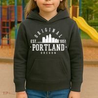 Original Portland Oregon Est 1851 Skyline Kids Hoodie thumb 3