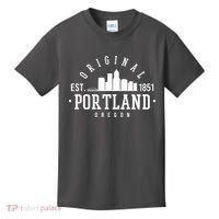 Original Portland Oregon Est 1851 Skyline Kids T-Shirt thumb 0