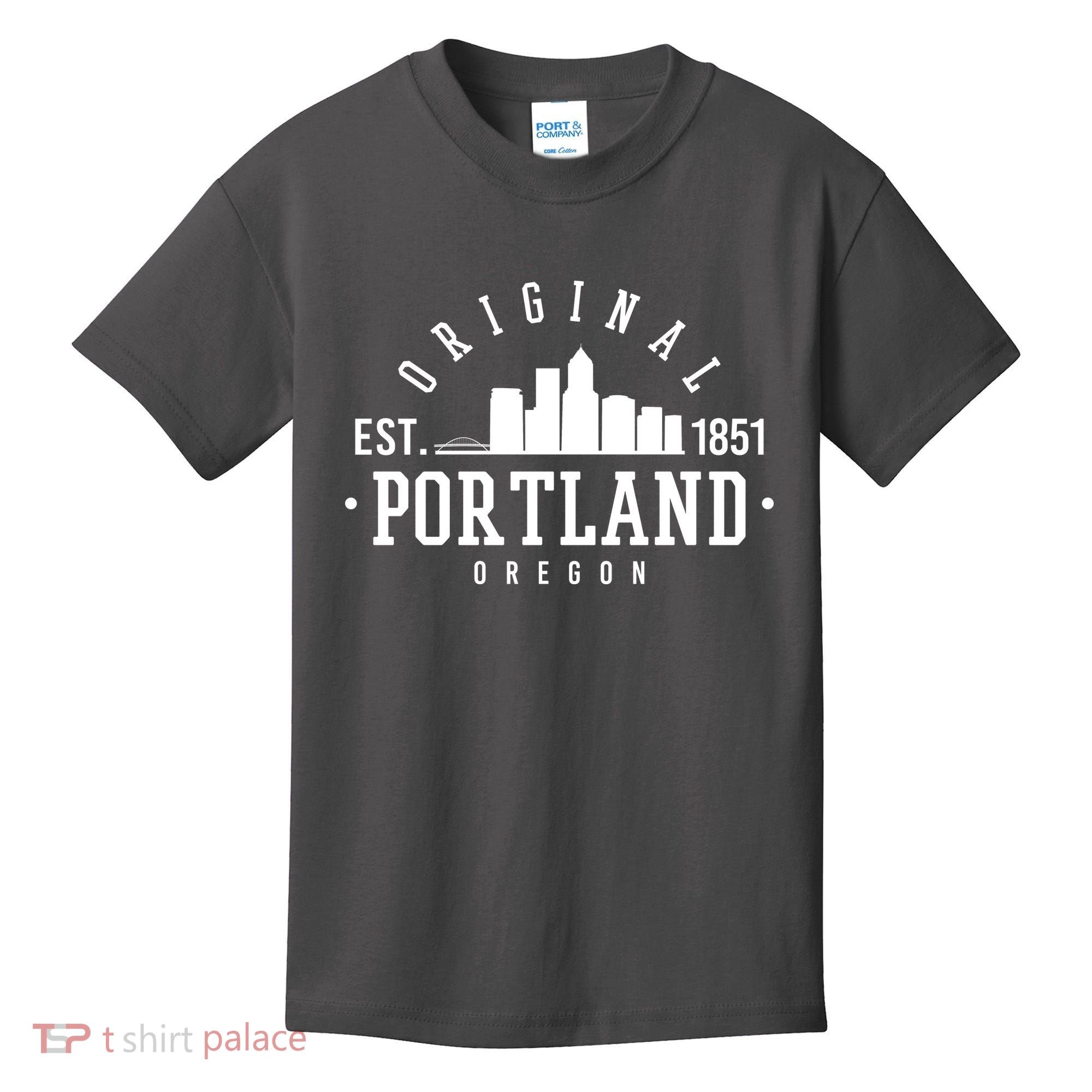 Original Portland Oregon Est 1851 Skyline Kids T-Shirt