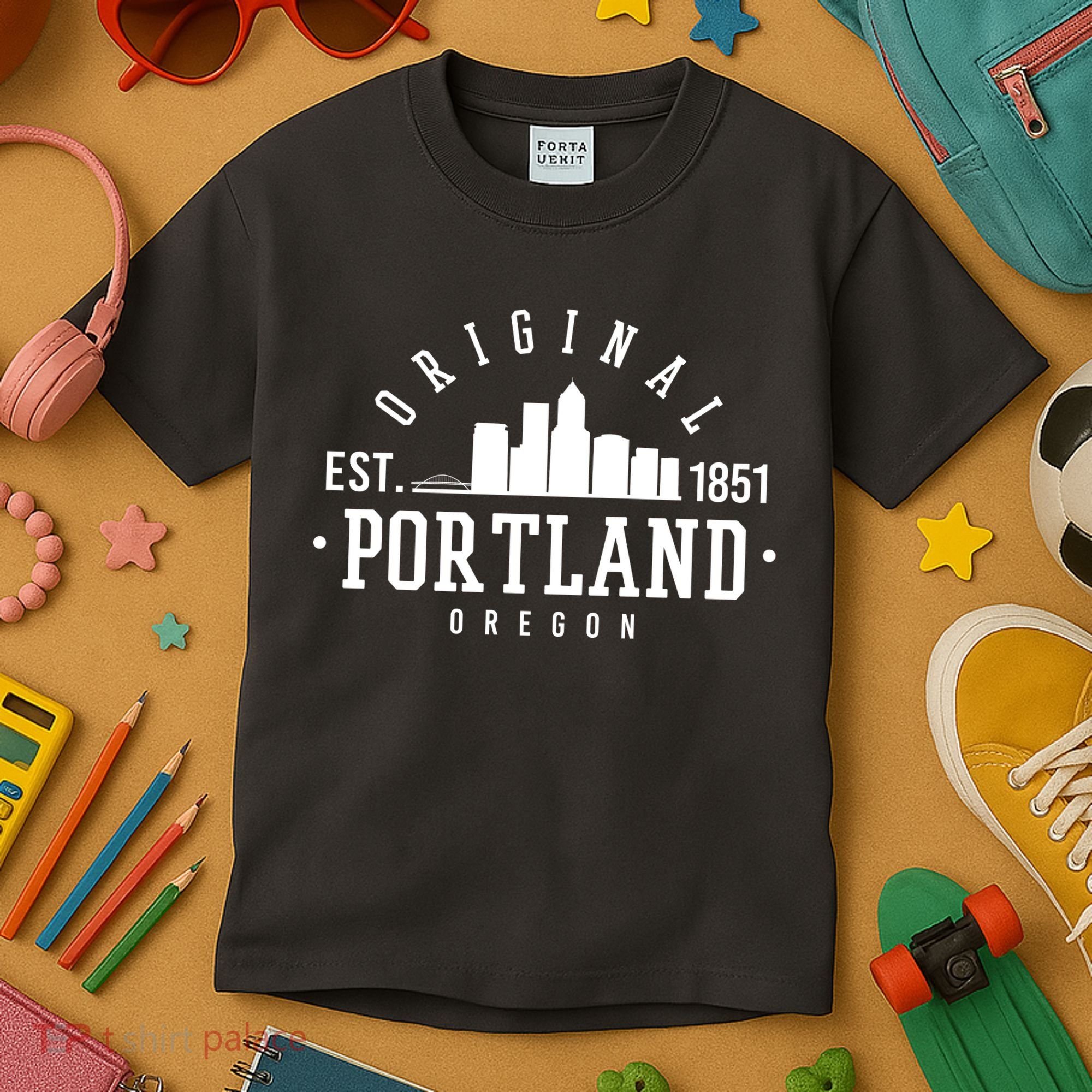 Original Portland Oregon Est 1851 Skyline Kids T-Shirt
